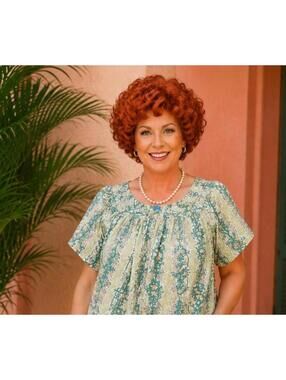 Vtg 60s 70s Sears Floral Paisley Mumu Muumuu Dress Large Mrs Roper Romp